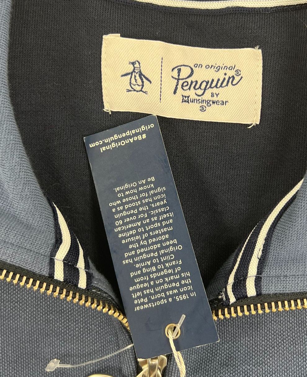 Penguin Munsingwear Blue Navy Colorblock Striped Track Jacket Men's XXL
