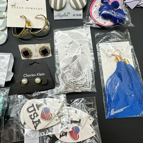 Fashion Earrings Lot of 38 Claire's Croft & Barrow Clay Handmade Studs