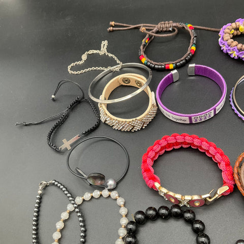 Eclectic Bracelet Jewelry Lot 30+ Harley-Davidson Huskers Snap Charm Beaded