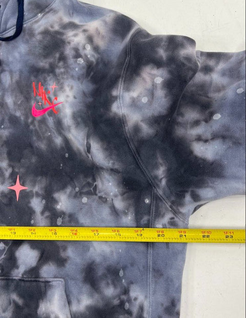 Nike Men's Sportswear Club Fleece Zero Gravity Hoodie Gray Tie-Dye Size S