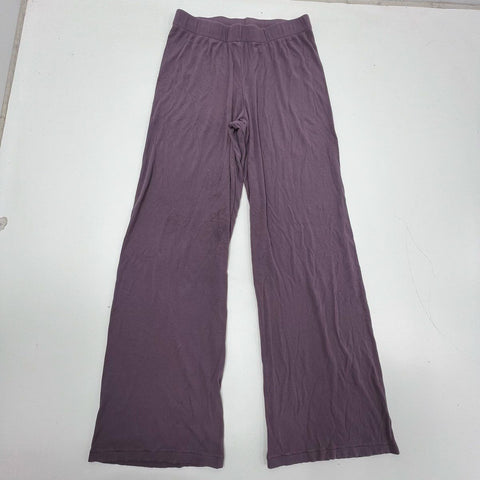 Skims Women's Plum Soft Lounge Ribbed Wide Leg Pants Size M