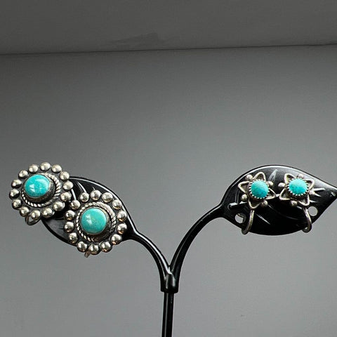 Vintage Sterling Silver Screw Back Earrings 14.54g