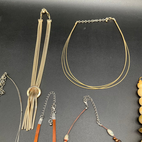 Fashion Costume Jewelry Lot of 9 Necklaces Statement Boho Rhinestone Beaded