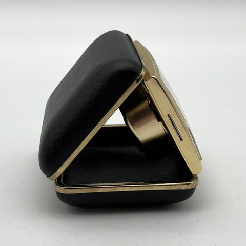 Sloan Folding Travel Alarm Clock Brass Day Date Japan Mid Century