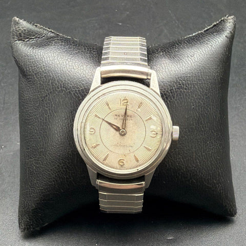 Vintage Revere 17 Jewels Watch Stainless Steel Shock Protected Speidel Band