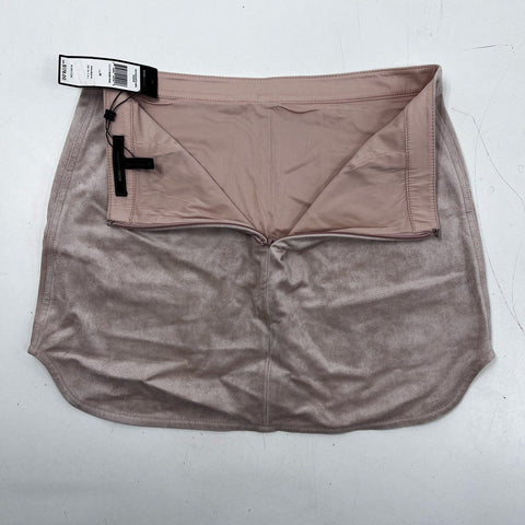 BCBG MAXAZRIA Women's Bare Pink Faux Suede Cargo Mini Skirt Sz M NWT
