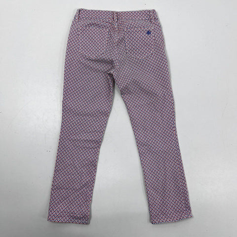 Tory Burch Women's Red Blue Geometric Straight Leg Pants Size 26