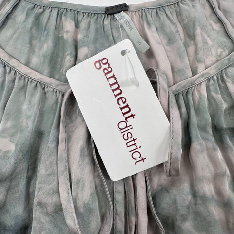 Young Fabulous & Broke Women's Junia Dress Green Gray Tie Dye Tassel Sz S NWT