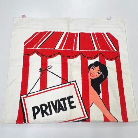 La Josefina Vintage Pin-Up Girl Beach Towel Private Cabana Stripe Cotton