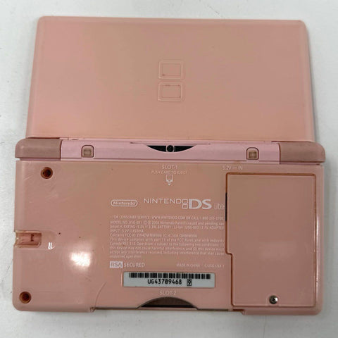 Nintendo DS Lite Pink Handheld Console & Mario Kart DS Game Lot Tested