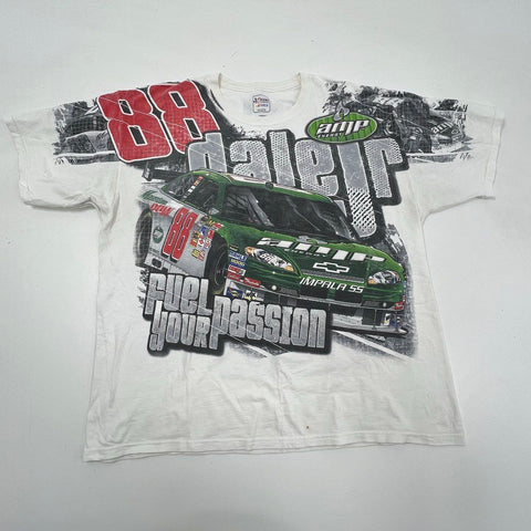 Y2K Dale Earnhardt Jr 88 Nascar AOP T-Shirt Chase Authentics AMP Energy Sz 2XL