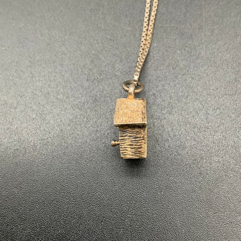 Brown County Silver Co Sterling Silver 925 Birdhouse Charm Necklace 16"