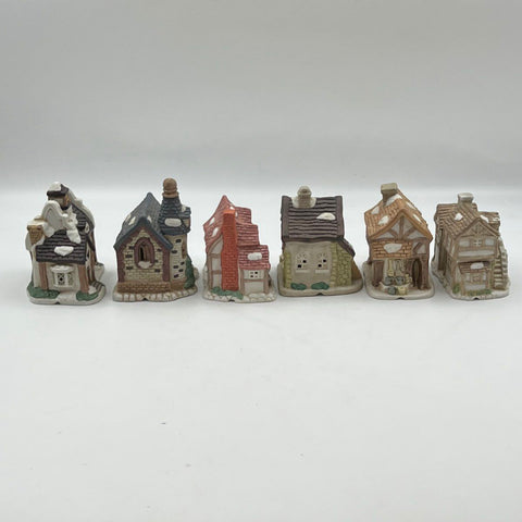 Christmas Village House Lot The Christmas Collectibles Ceramic 6pc With Box