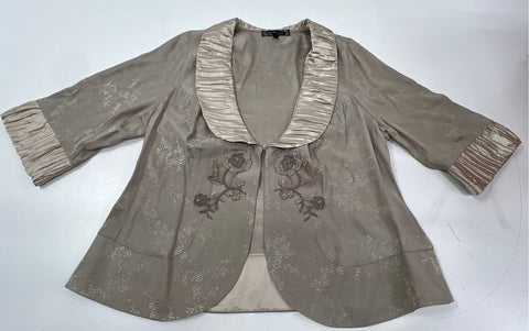 Vintage 90s Spencer Alexis Women's 2-Piece Skirt Set Champagne Jacquard 2X