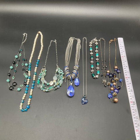 Fashion Costume Jewelry Lot of 8 Necklaces Vintage Modern Beaded Multi-Strand