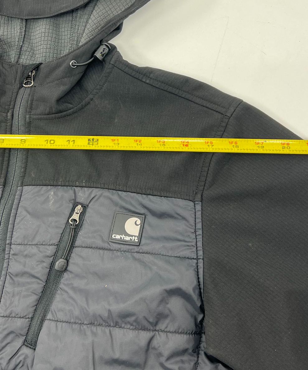 Men's Carhartt Black J294 Hybrid Soft Shell Full Zip Puffer Jacket - Size Small