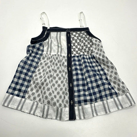 Pilcro Women's Blue Patchwork Floral Gingham Peplum Camisole Top NWT Sz S