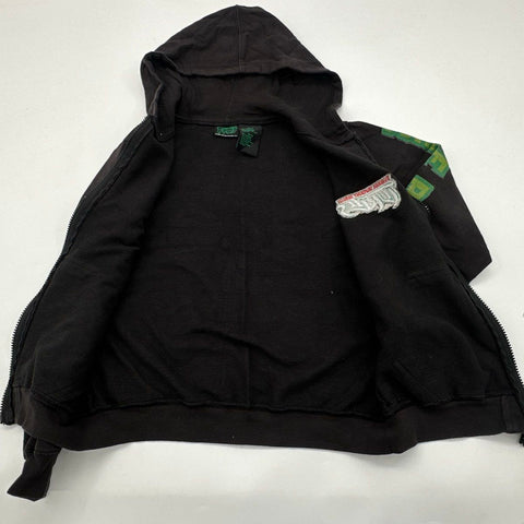 TMNT Kids Black Full Zip Hoodie Vintage Y2K 2003 Smackdown Machine Sz 10/12