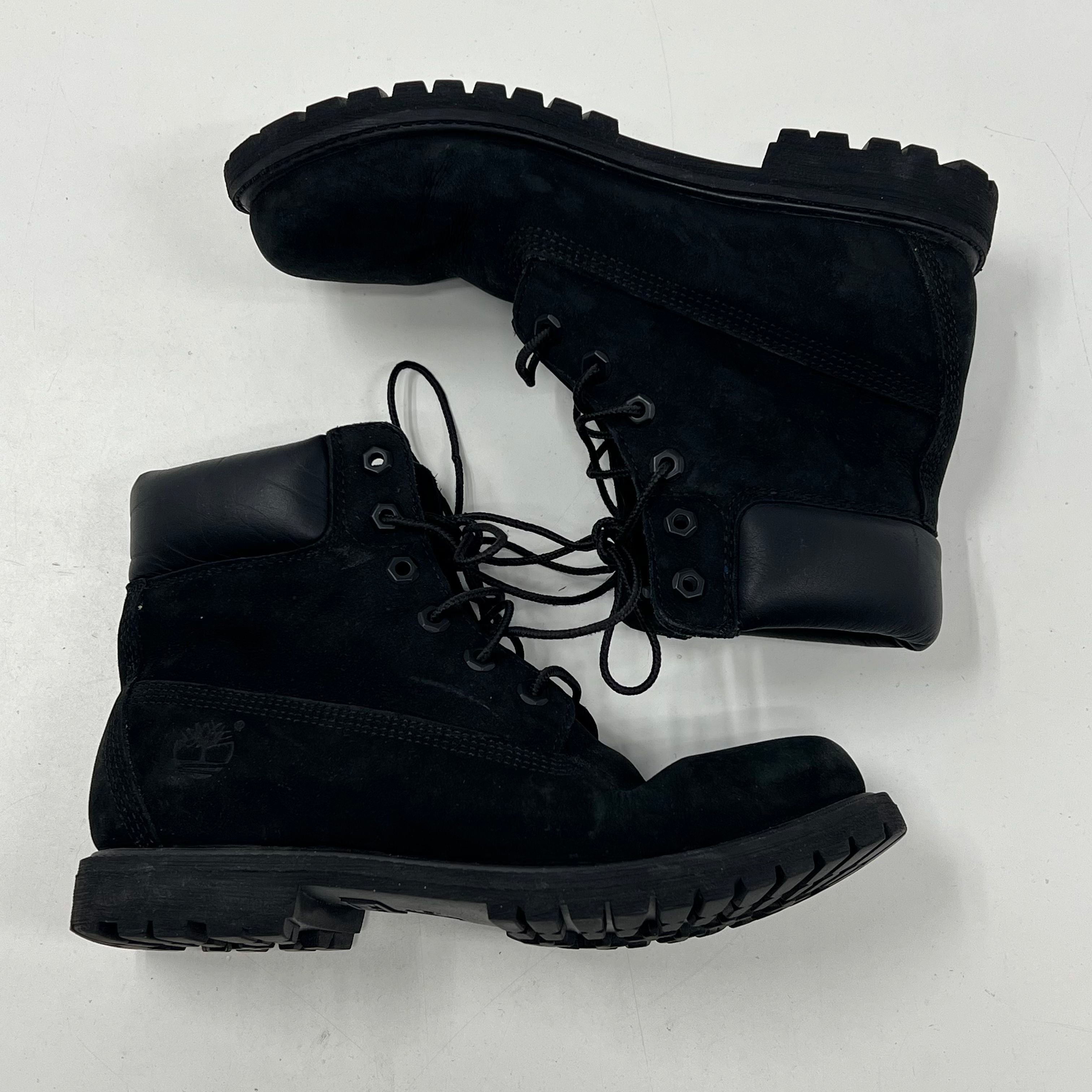 Timberland 6-Inch Premium Boots Black Nubuck PrimaLoft Waterproof Womens 9.5