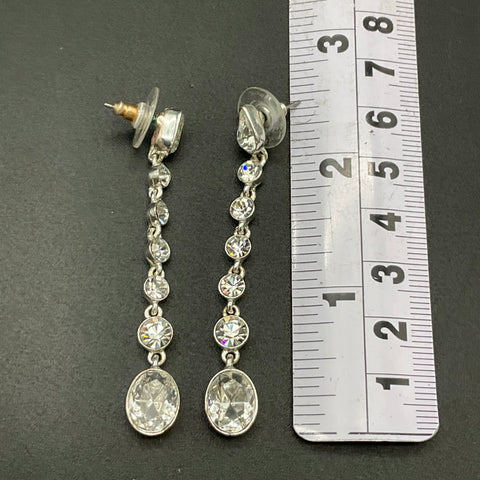 Givenchy Modern Earring Lot 2 Pairs Crystal Linear Drop Amethyst Color Studs