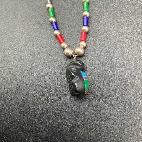 Dorothy Brave Eagle Oglala Lakota Turtle Fetish Inlay Necklace Native American