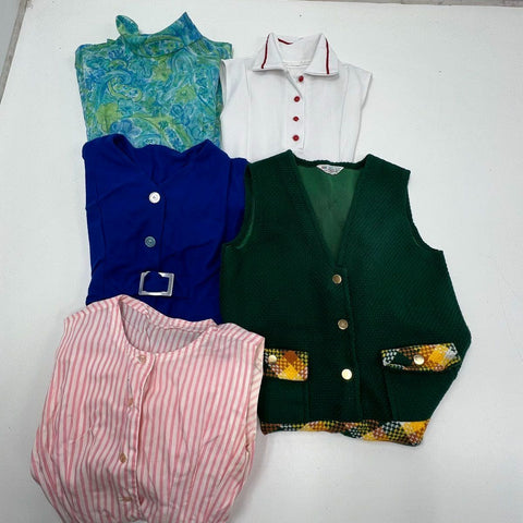 Vintage 60s 70s Lot of 5 Juniors Day Dress Mod Plaid Paisley A-Line Mini