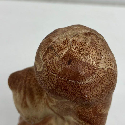 Vintage Mid-Century Modern Poodle Figurine Brown Marbled Glaze 13" Tall Statue