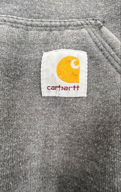 Carhartt Faded Charcoal Full Zip Thermal Lined Hooded Sweatshirt Sz M