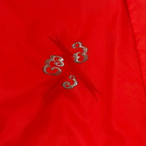 Vintage Japanese Kimono Robe Red Acetate Embroidered Dragon Made in Japan