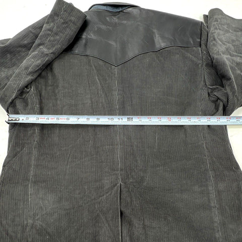 Circle S Men's Western Corduroy Blazer Gray Leather Yoke Sport Coat Sz 48R