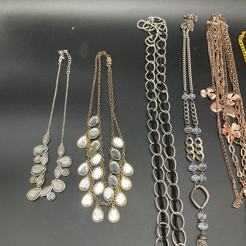Fashion Costume Necklace Lot of 11 Statement Chain Beaded Layered Pendants