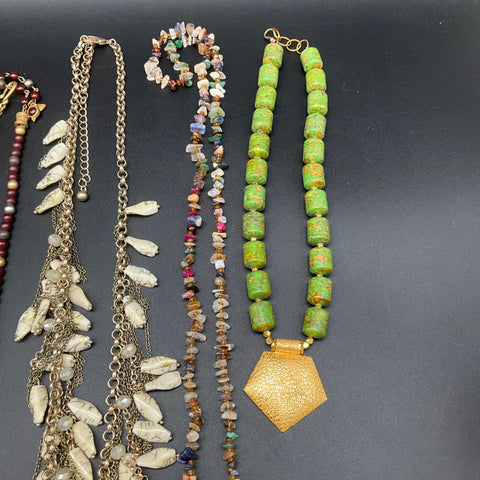 Vintage Boho Costume Jewelry Lot of 8 Liz Claiborne Beaded Sun Bird Pendants