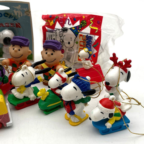 Snoopy Peanuts Collectible Lot 19 Pieces Vintage Figurines Ornaments Eraser