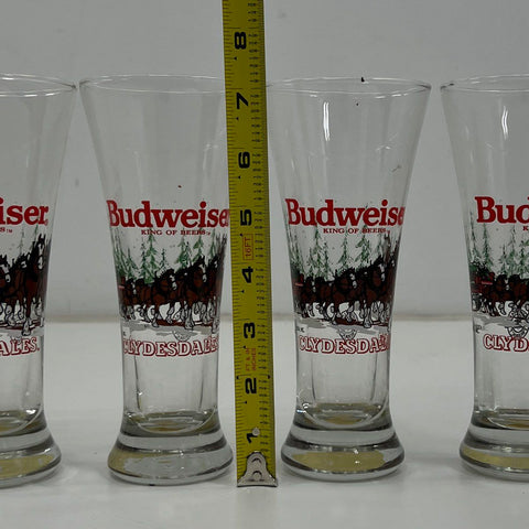 Vintage 1989 Budweiser Clydesdales Beer Glasses Set of 4 Anheuser-Busch