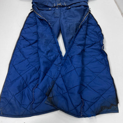 Vintage 70s Raven Ski Snowsuit Blue Mary Jane Winter Park Patch Made USA No Sz