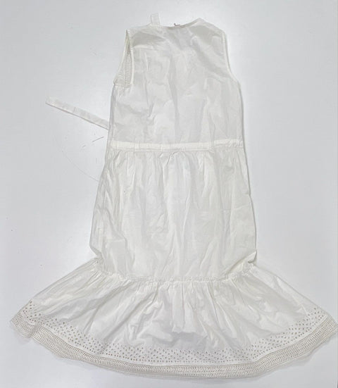 Lucky Brand Women's White Eyelet Midi Dress Sleeveless Button Front NWT Sz XS