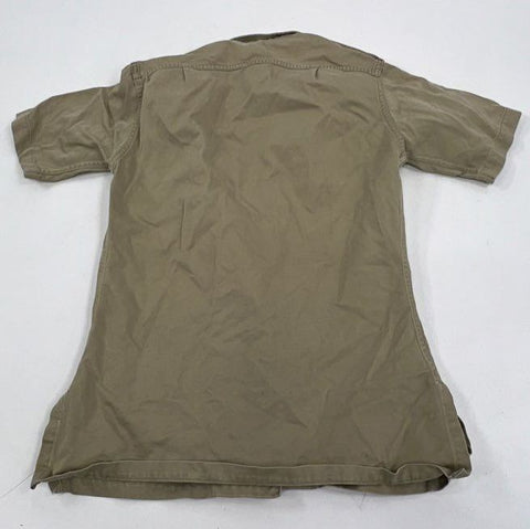 Vintage Military Issue Khaki Cotton Twill Utility Shirt Lot of 2 Men's S