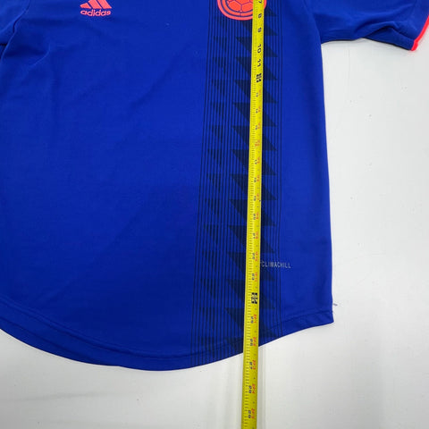 Adidas Colombia 2018 World Cup Away Blue Climachill Soccer Jersey Men's Size M