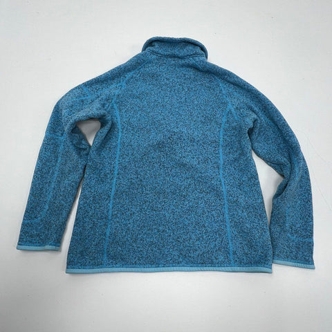 Patagonia Women's Better Sweater 1/4 Zip Pullover Heather Blue Fleece Size L