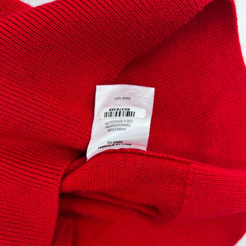 Jonathan Simkhai Women's Red 100% Wool Silver Ring Grommet Sweater Sz S