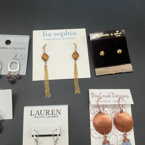 Lauren Ralph Lauren Lia Sophia C&C California Earrings Jewelry Lot of 12 Pairs