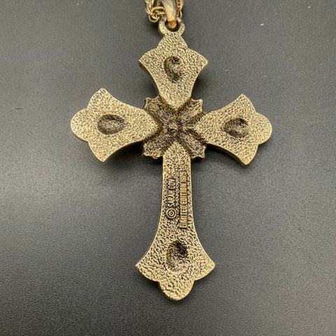 Vintage 1975 Sarah Coventry Limited Edition Peace Cross Pendant Necklace 24"