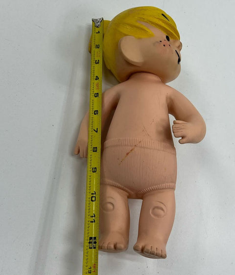 Vintage HKK Dennis The Menace Soft Plastic Squeezable Doll c1959 *No Clothing*