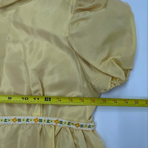 Sylvia Ann Women's Vintage 70s Yellow Maxi Dress Empire Waist Puff Sleeve XS