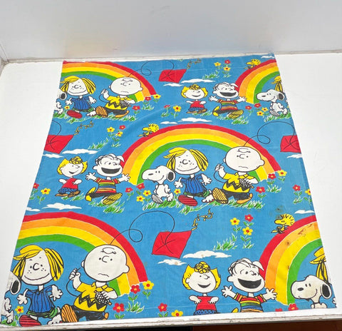 Vintage Peanuts Snoopy Linens Lot 3pc Pillowcases Curtains 1970s 1971 Schulz