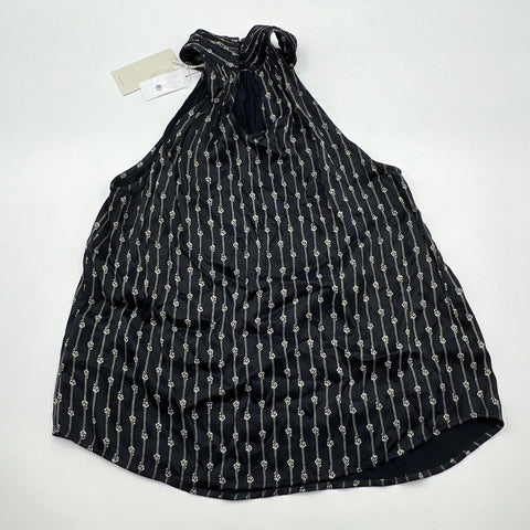 Joie Women's Erola C Halter Top Midnight Blue Floral Stripe Rayon NWT Size S