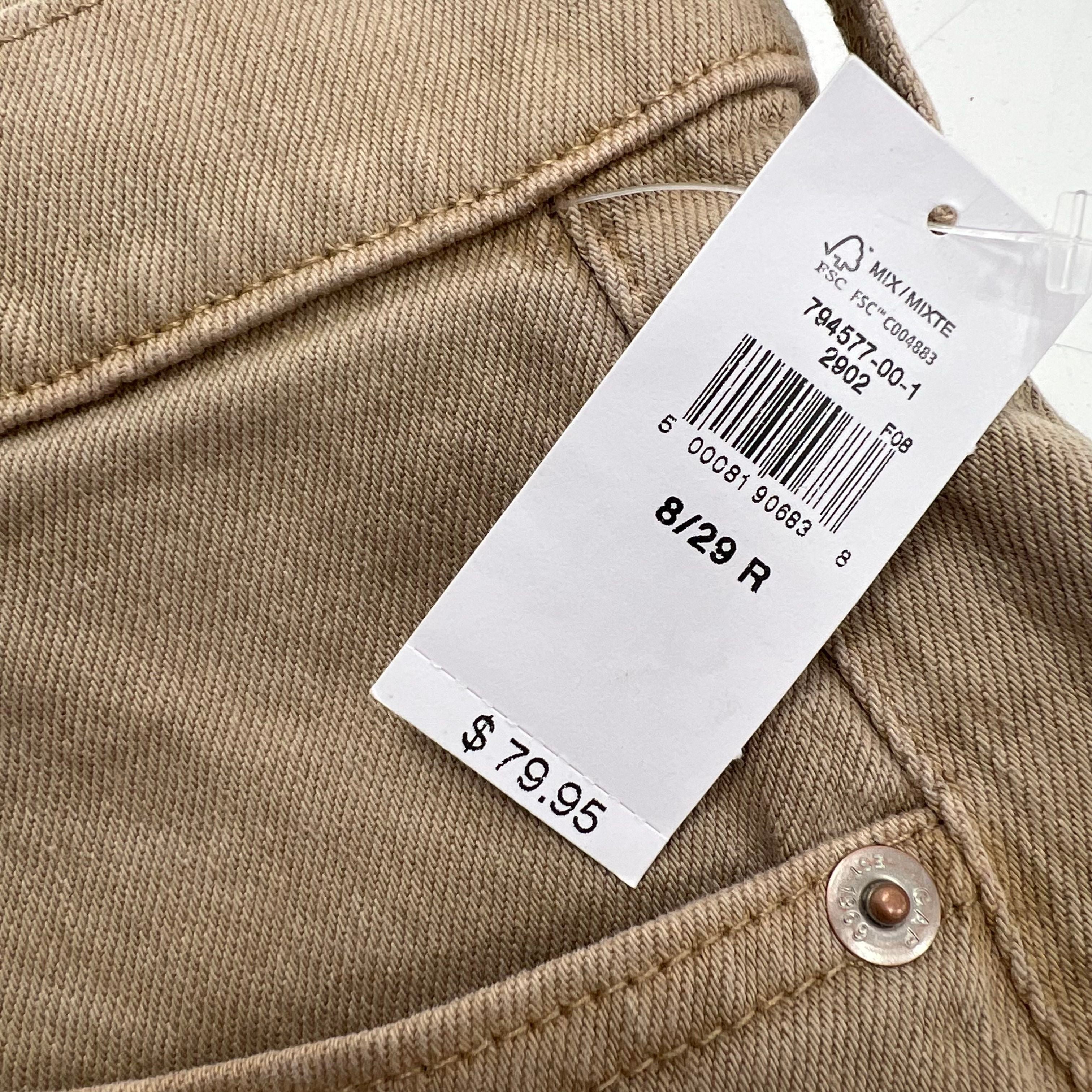 NWT Gap Tan Cheeky Straight High Rise Raw Hem Button Fly Jeans Women's 29