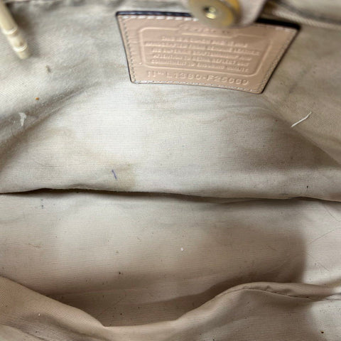 Coach Taupe Leather Peyton Jordan Double Zip Satchel Handbag F25669