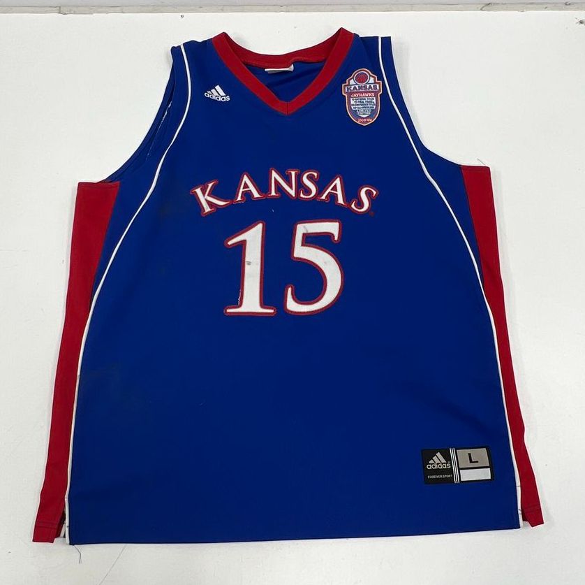 Vintage Y2K Adidas Kansas Jayhawks Blue Limited Edition #15 Jersey Mens L