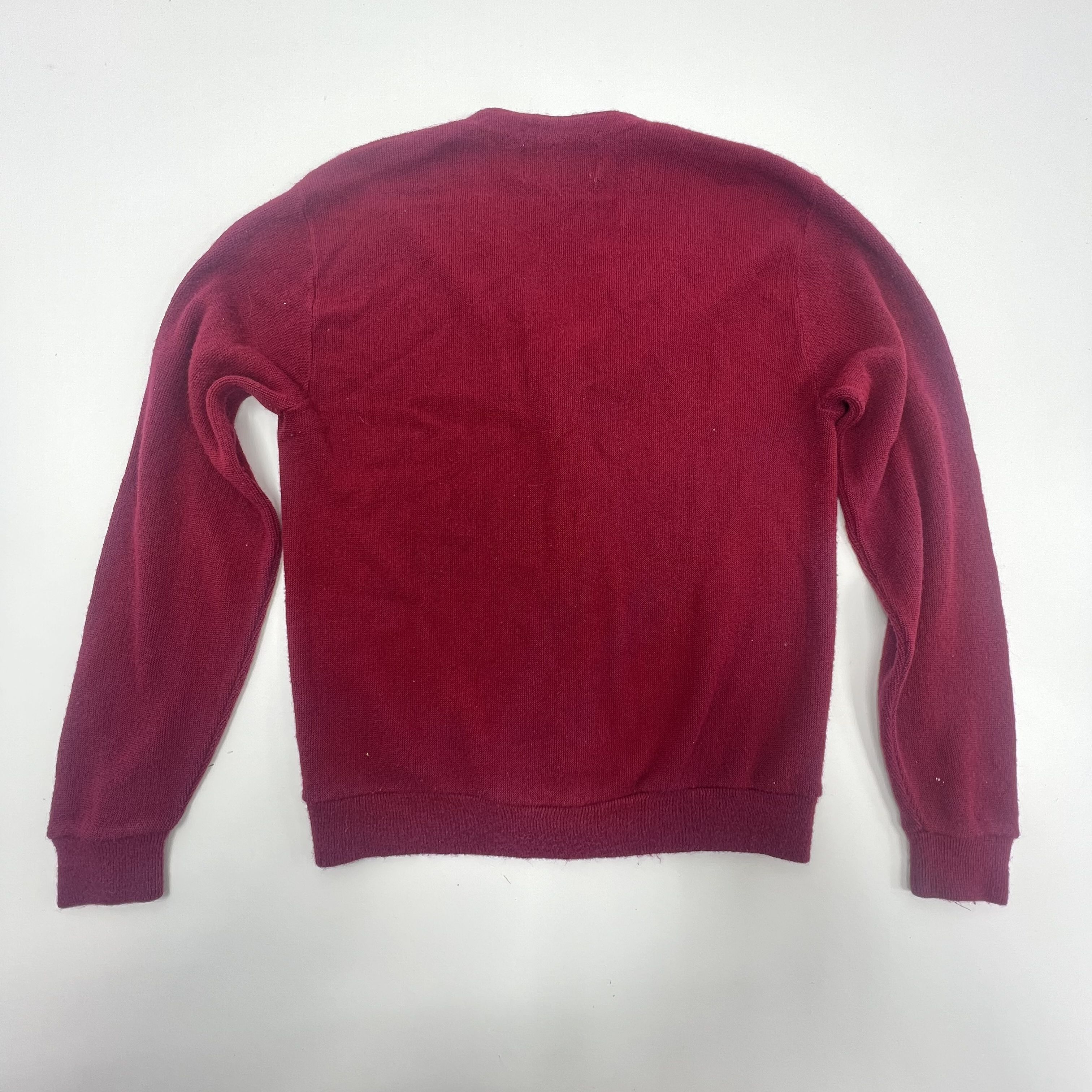 Vintage Carmel Burgundy Knit Cardigan Button Men's Size Large
